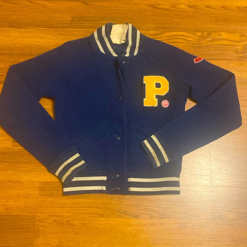 Victoria's Secret Pink Varsity Baseball Bomber Letterman Jacket S Wool Cotton